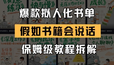最新爆款拟人化书单玩法，假如书籍会说话，保姆级教程-腾渊论坛