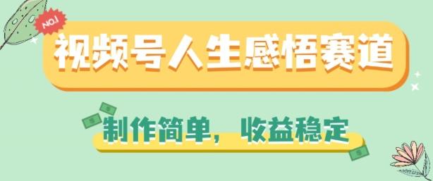 视频号人生感悟赛道，制作简单，收益稳定【揭秘】-腾渊网创
