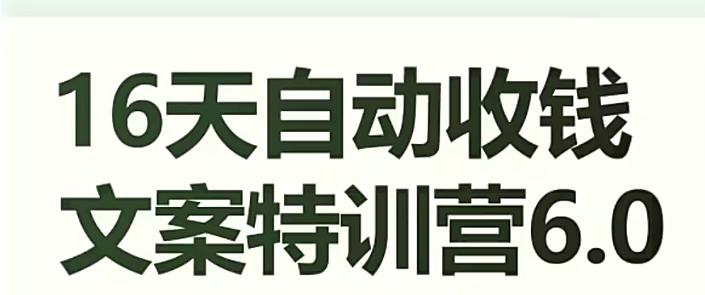 16天自动收钱文案特训营6.0，学会儿每天自动咔咔收钱-腾渊论坛