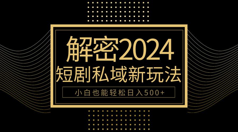 (9951期)10分钟教会你2024玩转短剧私域变现，小白也能轻松日入500+-腾渊网创