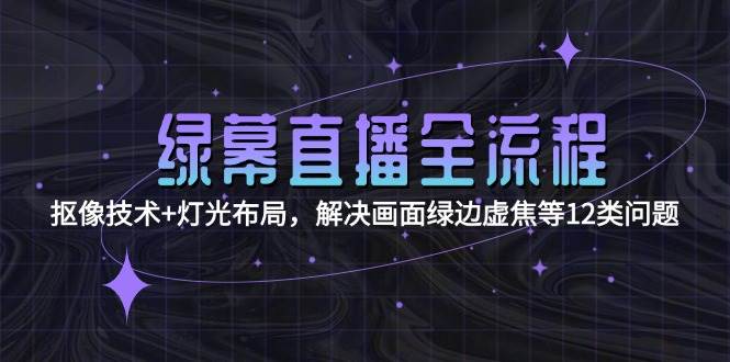 （15044期）绿幕直播全流程：抠像技术+灯光布局，解决画面绿边虚焦等12类问题-腾渊网创