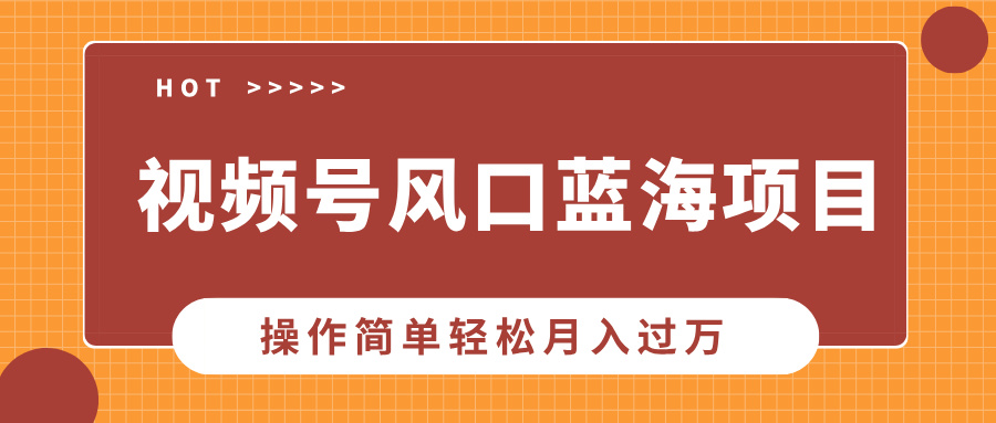 视频号风口蓝海项目，中老年人的流量密码，操作简单轻松月入过万-腾渊网创