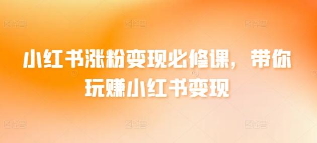 小红书涨粉变现必修课，带你玩赚小红书变现-腾渊网创