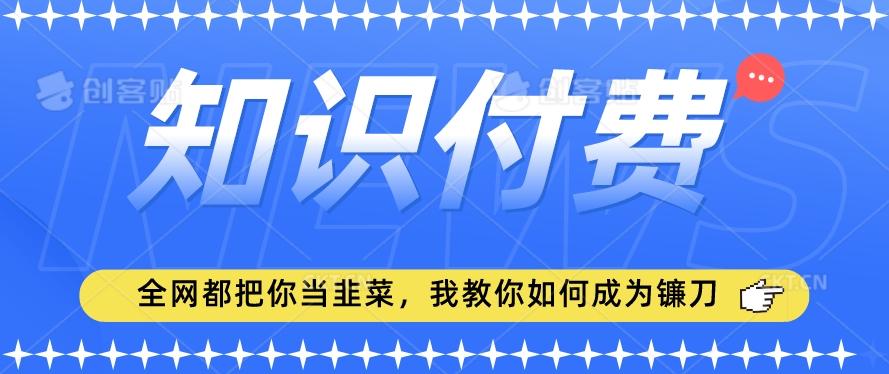 2024最新知识付费项目，小白也能轻松入局，全网都在教你做项目，我教你做镰刀【揭秘】-腾渊网创
