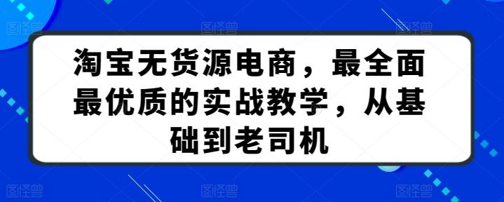 淘宝无货源电商，最全面最优质的实战教学，从基础到老司机-腾渊网创