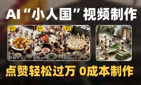 爆款1000W+播放微缩景观迷你小人国AI视频0成本制作全流程教学-腾渊论坛