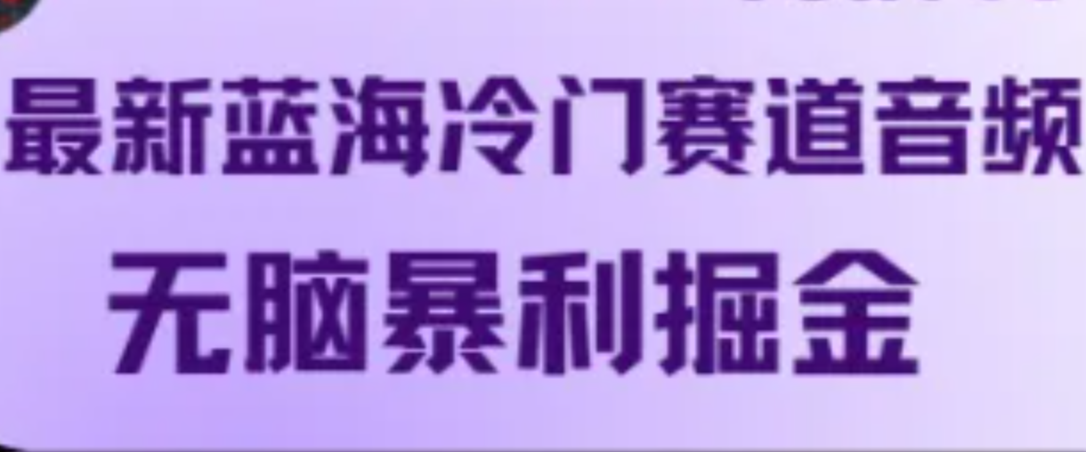 最新蓝海冷门赛道音频，无脑暴利掘金-腾渊网创