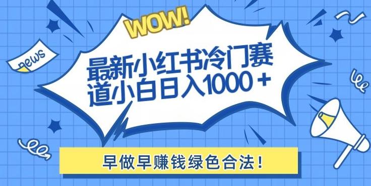最新小红书冷门赛道日入1000+一部手机小白轻松-腾渊网创