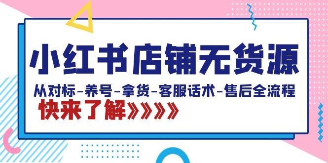 小红书店铺无货源：从对标-养号-拿货-客服话术-售后全流程(20节课)-腾渊网创