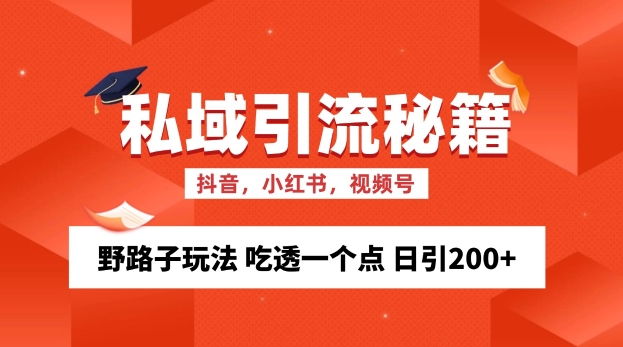 私域流量的精准化获客方法 野路子玩法 吃透一个点 日引200+ 【揭秘】-腾渊网创