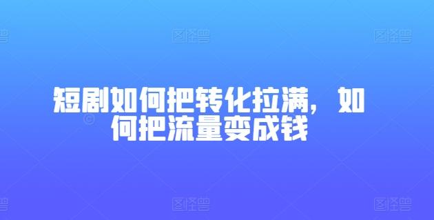 短剧如何把转化拉满，如何把流量变成钱-腾渊网创