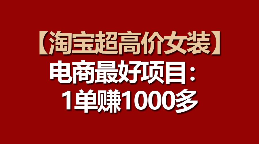 【淘宝超高价女装】电商最好项目：一单赚1000多-腾渊网创