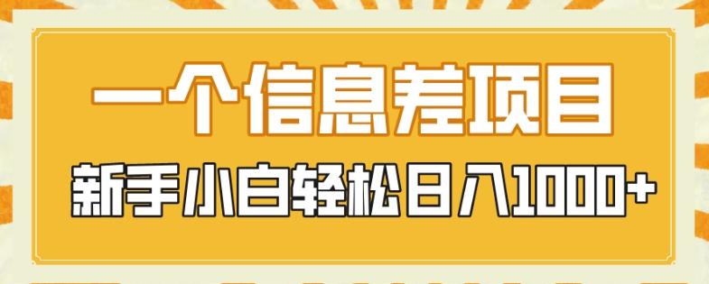 一个信息差项目，每天仅需半小时，新手小白轻松日入1000+-腾渊论坛