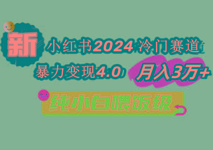 小红书2024冷门赛道 月入3万+ 暴力变现4.0 纯小白喂饭级-腾渊网创
