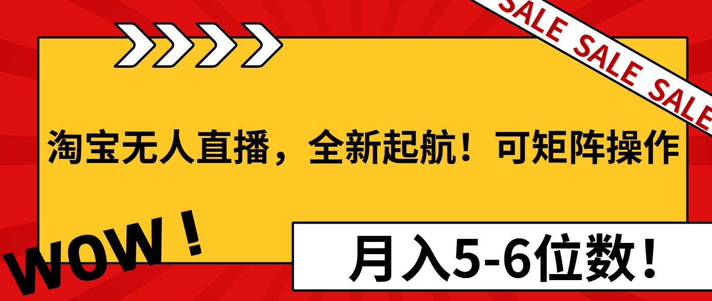 淘宝无人直播，全新起航！可矩阵操作，月入5-6位数！-腾渊论坛