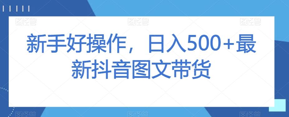 新手好操作，日入500+最新抖音图文带货【揭秘】-腾渊论坛