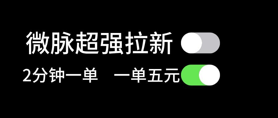 微脉超强拉新， 两分钟1单， 一单利润5块，适合小白-腾渊论坛