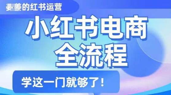 小红书电商全流程，精简易懂，从入门到精通，学这一门就够了-腾渊网创