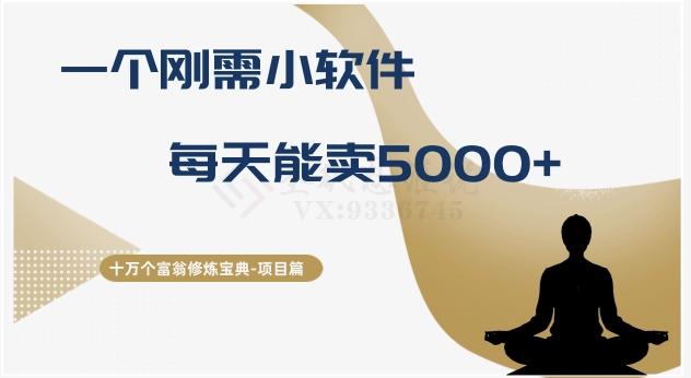 十万个富翁修炼宝典之17.一个刚需小软件，每天能卖5000+-腾渊网创