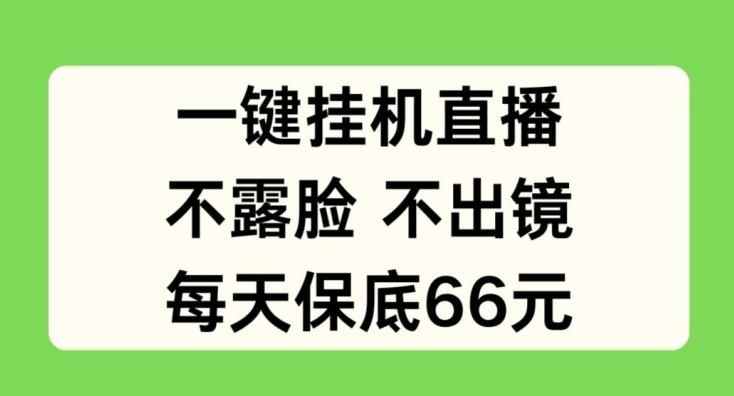 一键挂JI直播，不露脸不出境，每天保底66元【揭秘】-腾渊网创