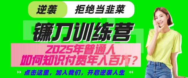【网创项目终点站-镰刀训练营超级IP合伙人】25年普通人如何通过知识付费实现逆袭【揭秘】-腾渊网创