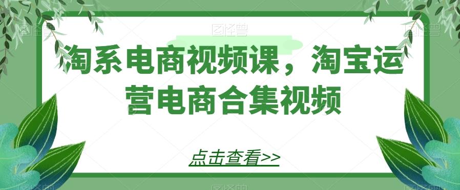 淘系电商视频课，淘宝运营电商合集视频-腾渊论坛