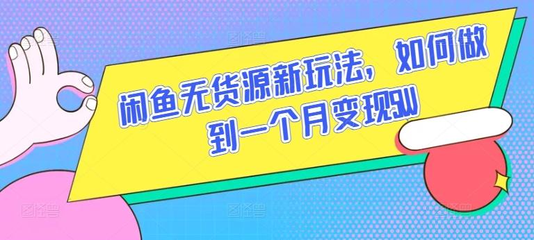 闲鱼无货源新玩法，如何做到一个月变现5W【揭秘】-腾渊网创