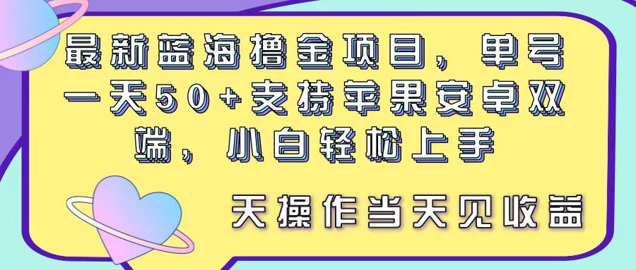最新蓝海撸金项目，单号一天50+， 支持苹果安卓双端，小白轻松上手 当...-腾渊网创