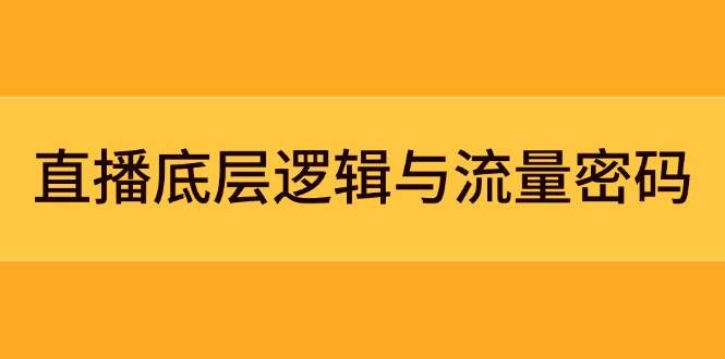 直播底层逻辑与流量密码：定位模型+案例拆解，急速流承接与数据优化全攻略-腾渊论坛