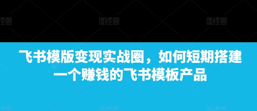 飞书模版变现实战圈，如何短期搭建一个赚钱的飞书模板产品-腾渊论坛