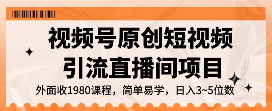 视频号原创短视频引流直播间项目，日入3~5五位数【揭秘】-腾渊论坛