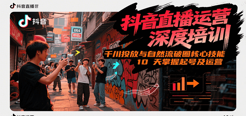 抖音直播运营深度培训，千川投放与自然流核心技能，10天掌握起号及运营(6-7月新课)-腾渊网创
