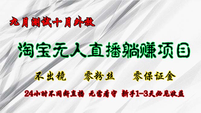 淘宝无人直播最新玩法，九月测试十月外放，不出镜零粉丝零保证金，24小...-腾渊论坛
