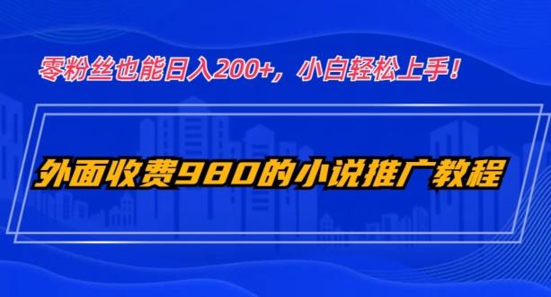 外面收费980的小说推广教程：零粉丝也能日入200+，小白轻松上手！-腾渊论坛